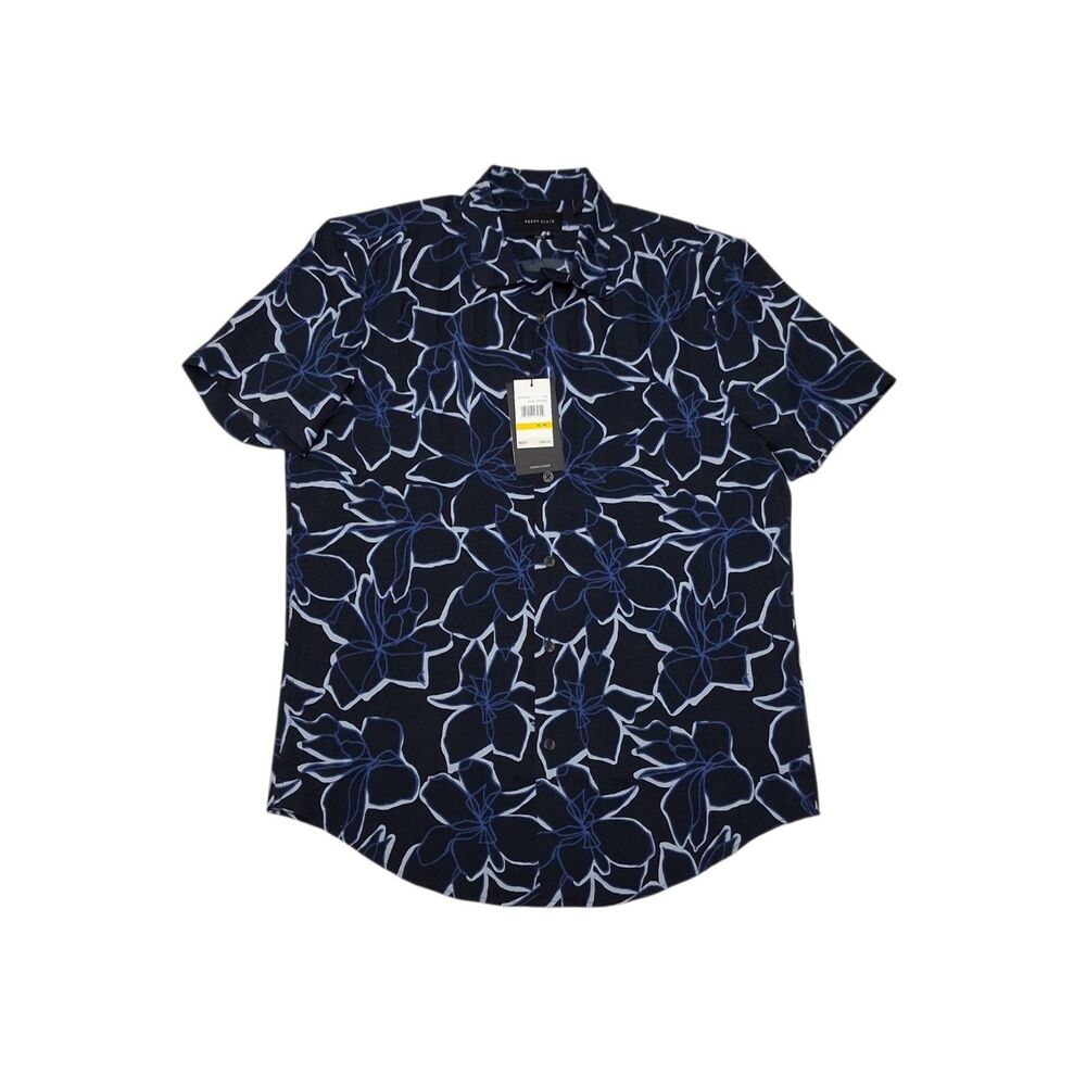 Perry Ellis Men's Medium Slim Fit Shirt NEW WITH TAGS Floral Button Up